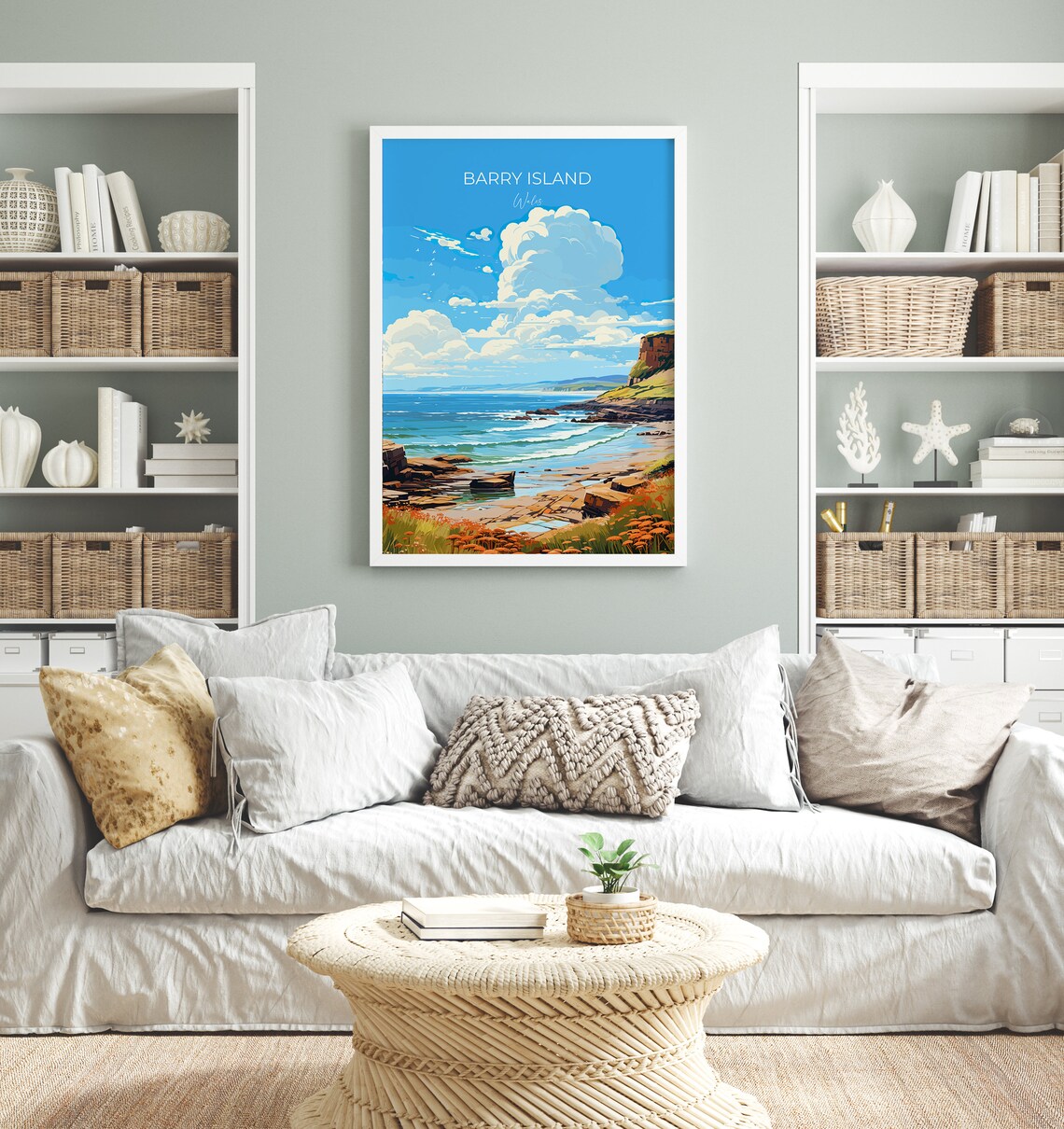 Barry Island Wales Coastal Headland Rocks Wildflowers Beach Poster - Image 4