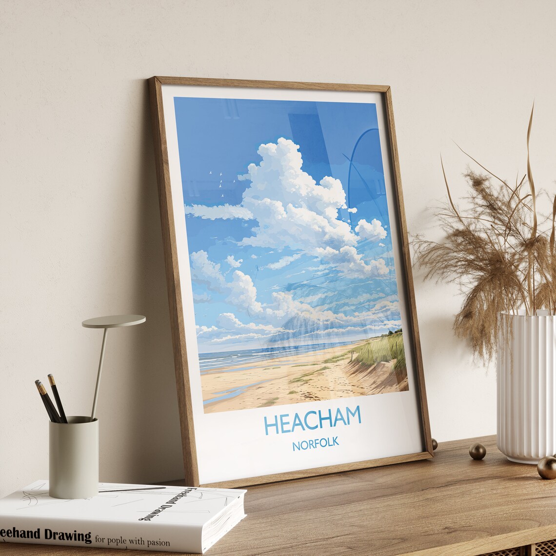 Heacham Beach Travel Poster, Norfolk England - Image 3