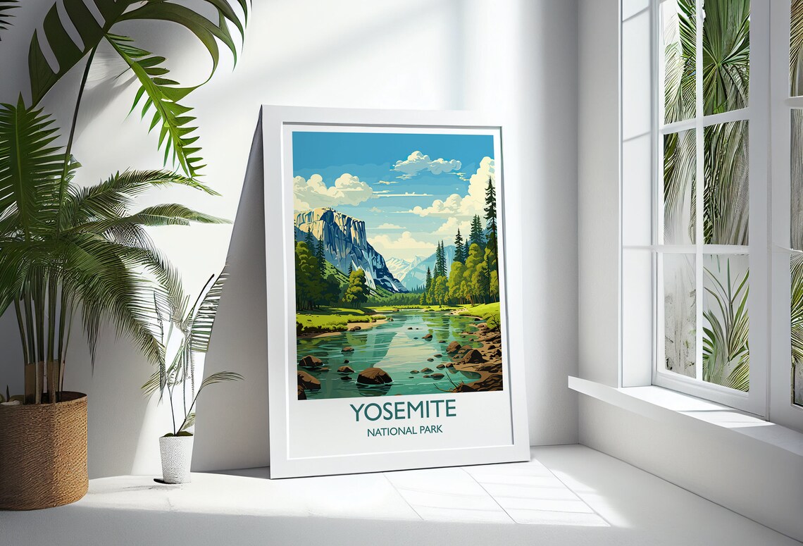 Yosemite Vintage Travel Poster, National Park Art - Image 3