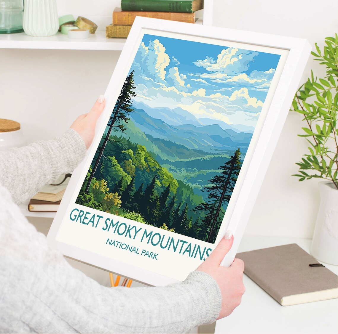 Great Smoky Mountains Print Travel Poster Of Great Smoky Mountains National Park Usa Travel Gift - Image 5