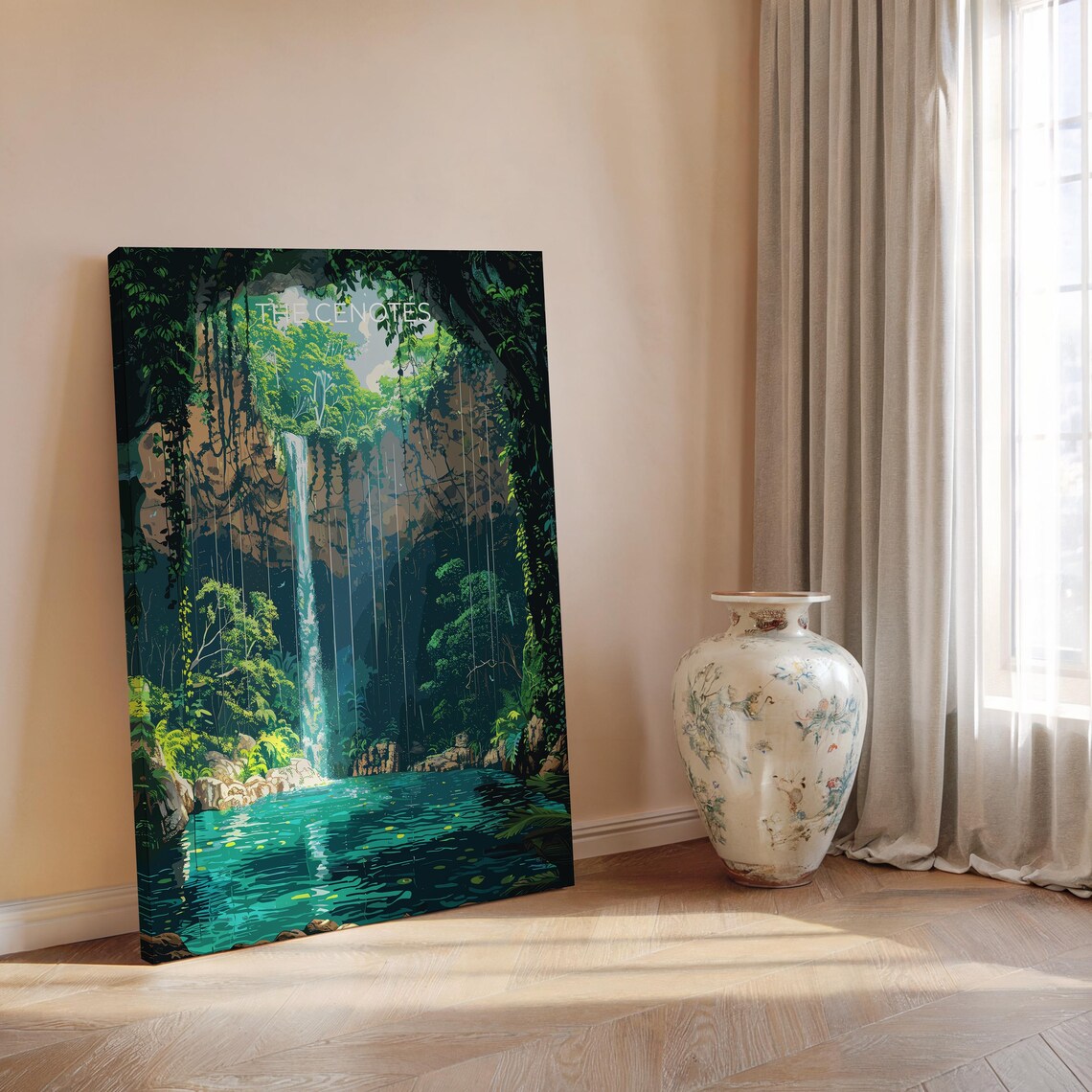 The Cenotes Mexico Open Air Jungle Cenote Modern Travel Poster - Image 2