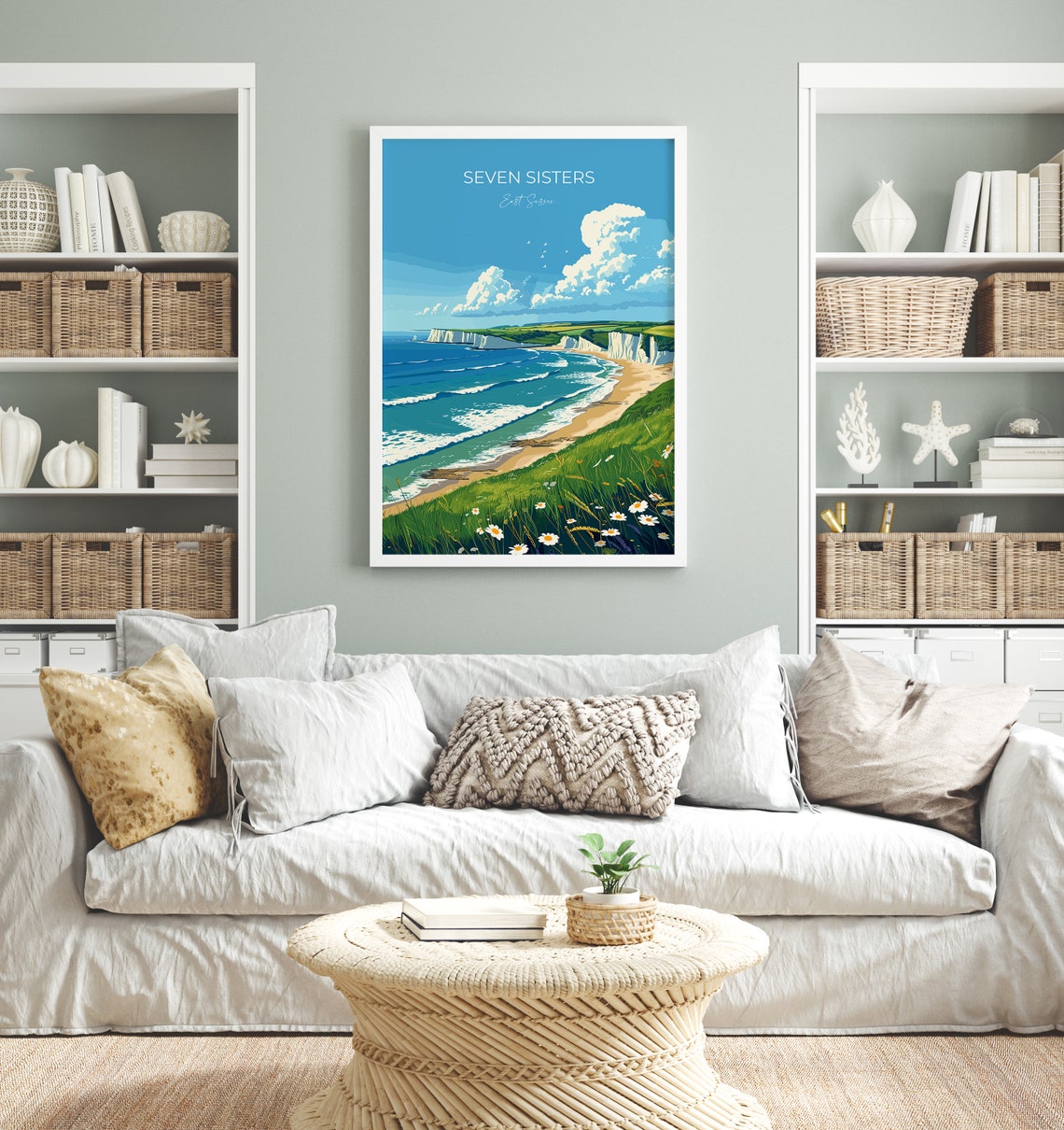 Seven Sisters Travel Print Wall Art Seven Sisters Travel Poster East Sussex English Coastal Art Seven Sisters Gift Art Lovers Gift - Image 4