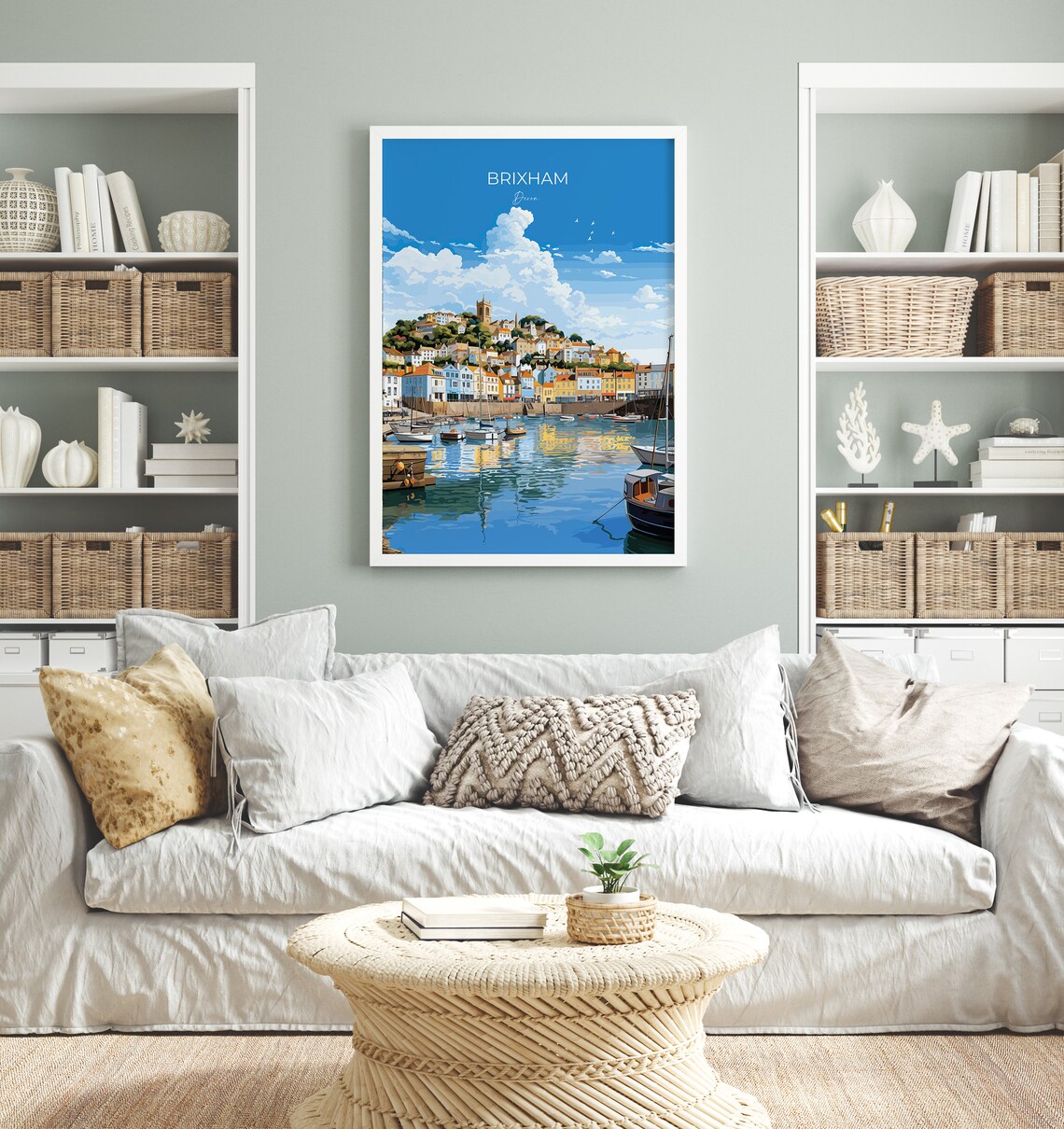 Brixham Devon Harbor Boats Colorful Fishing Town Travel Poster - Image 4