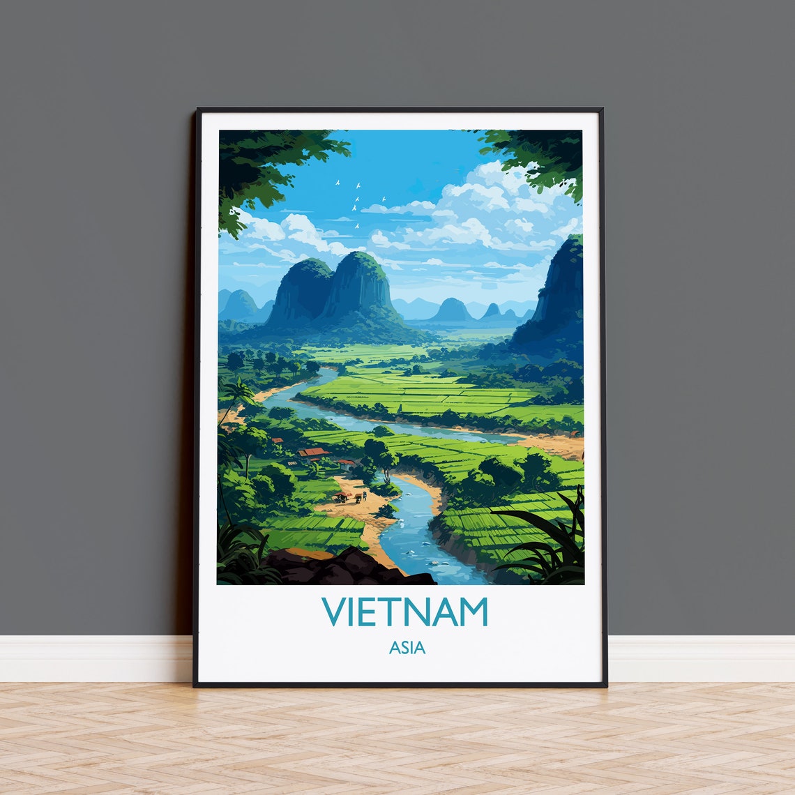 Vietnam Travel Print Travel Poster Of Vietnam Asia Vietnam Art Vietnam Gift Wall Art Print