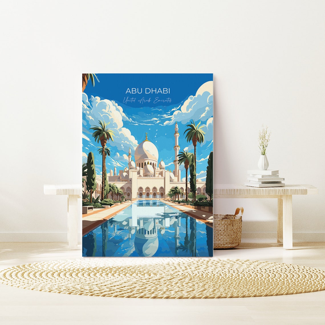 Sheikh Zayed Abu Dhabi Grand Mosque Reflecting Pool UAE Poster - Image 2