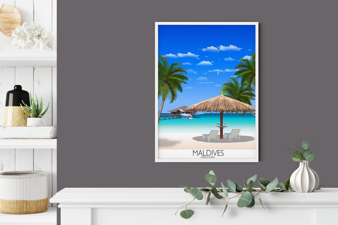 Maldives Travel Poster, Indian Ocean Travel Print - Image 2
