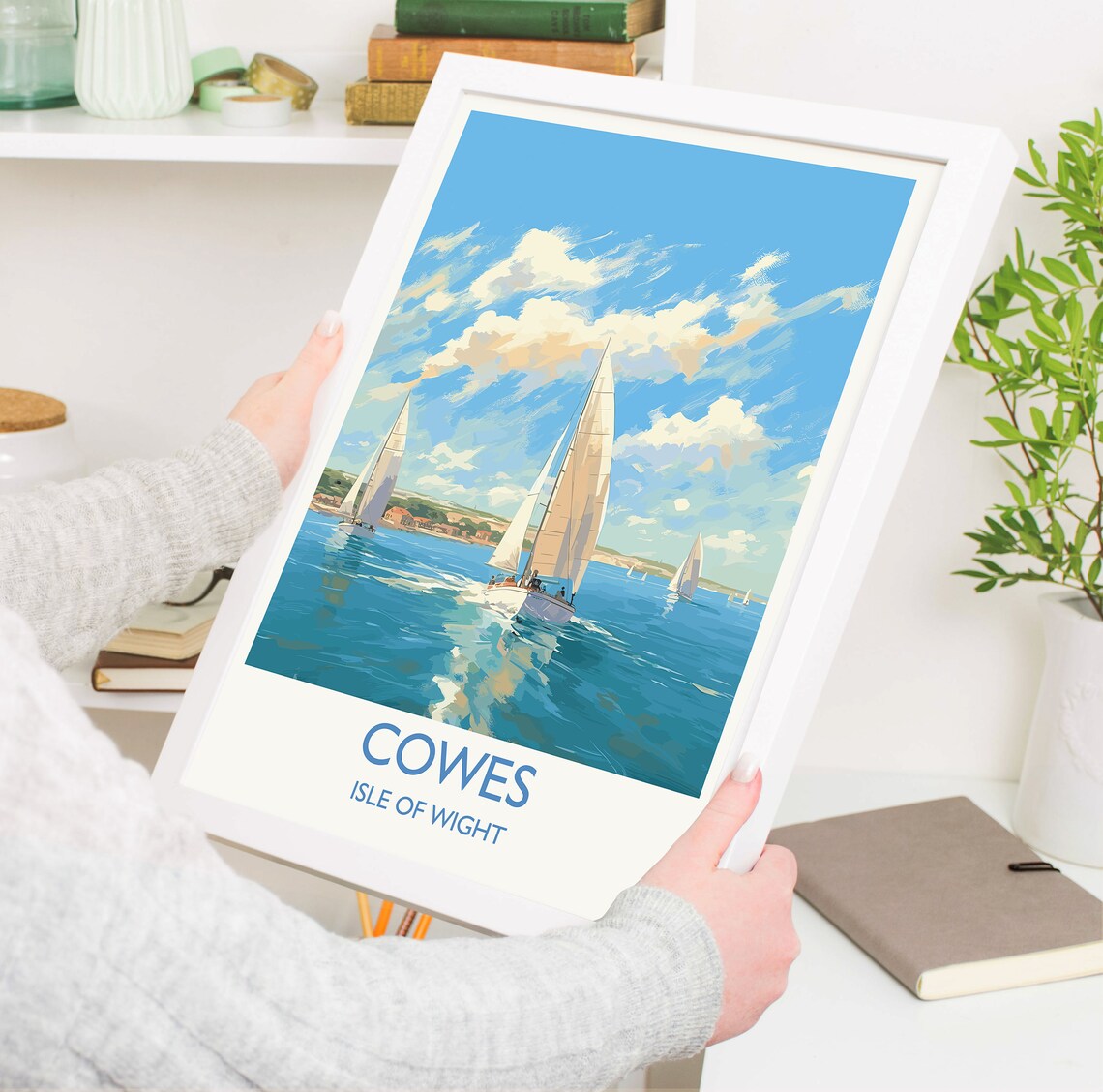 Cowes Isle Of Wight Sailing Boats Summer Regatta Travel Poster - Image 3