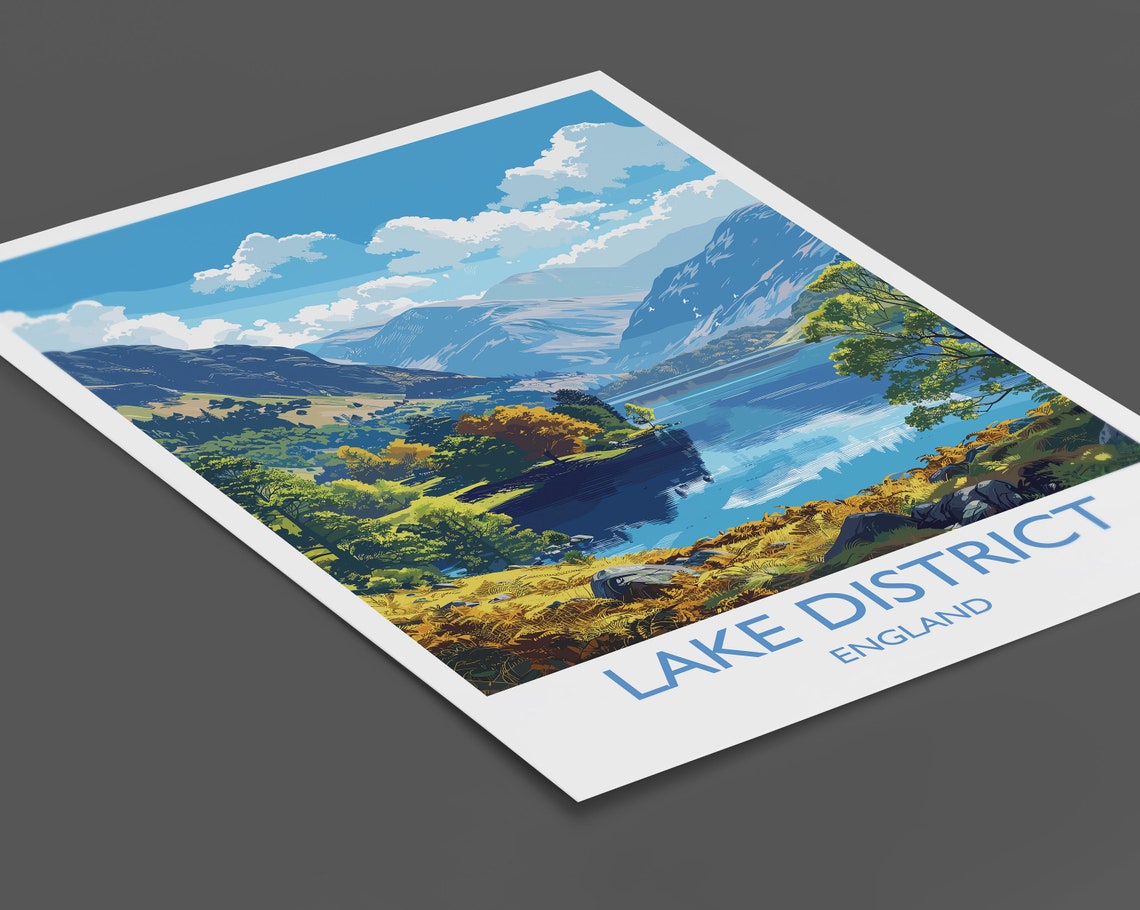 Lake District England Alpine Valley Autumn Trees Lakeside Poster - Image 2