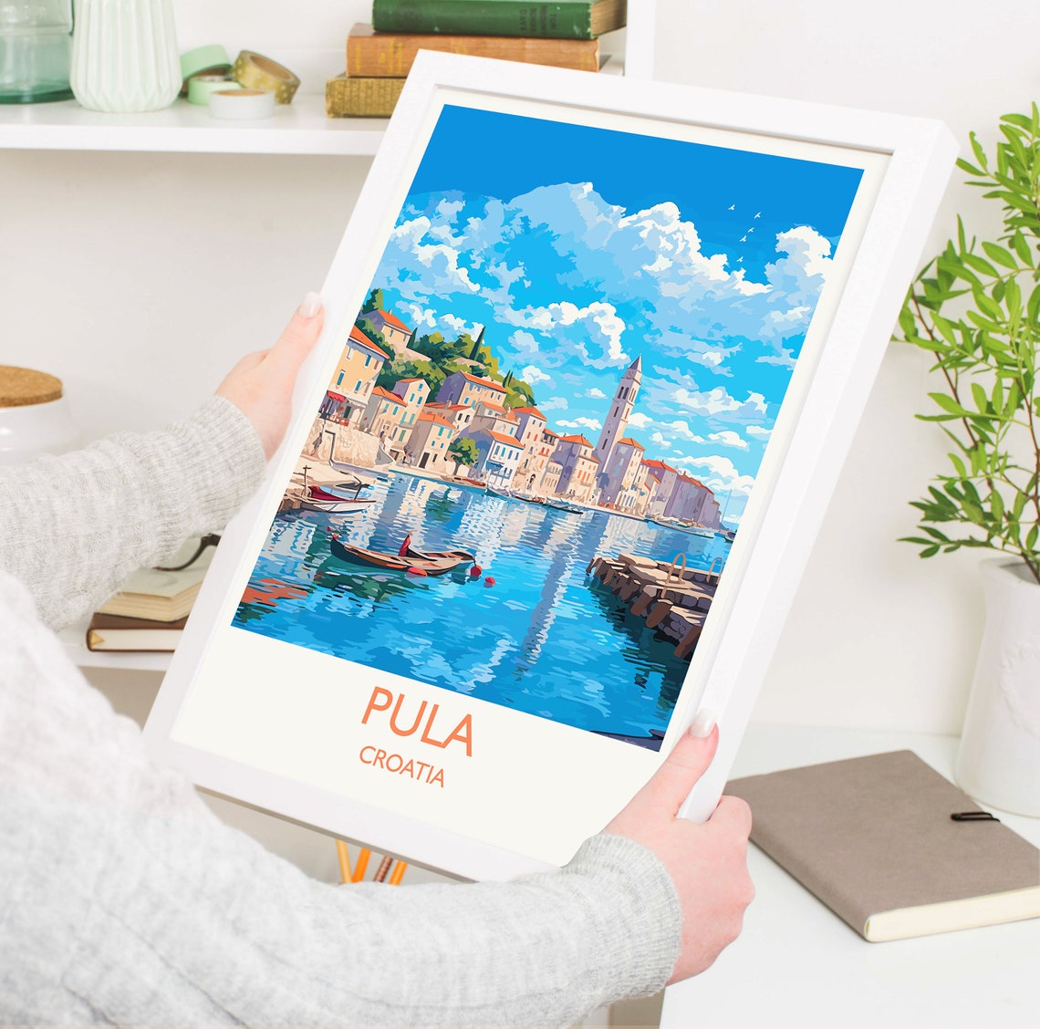 Pula Croatia Istrian Harbor Old Town Seafront View Travel Poster - Image 5