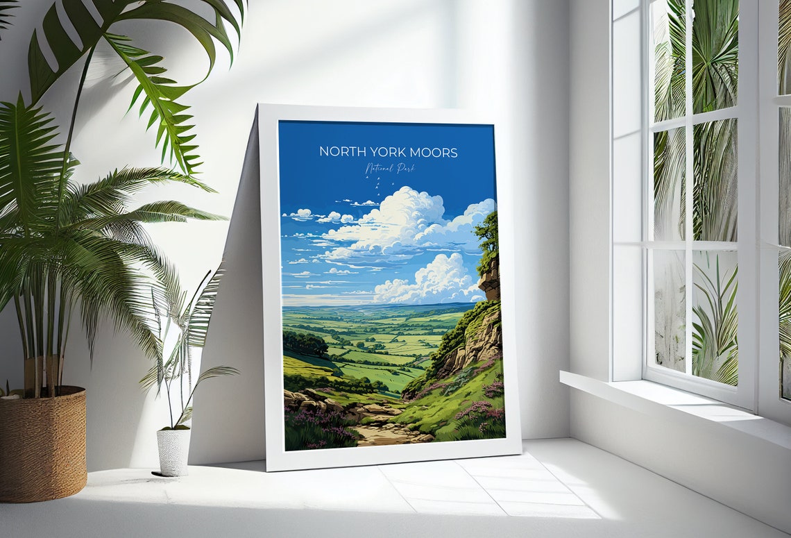 North York Moors Travel Print Wall Art Travel Poster Of North Yorkshire Moors England North York Moors Art Lovers Gift Travel Art Gift - Image 3
