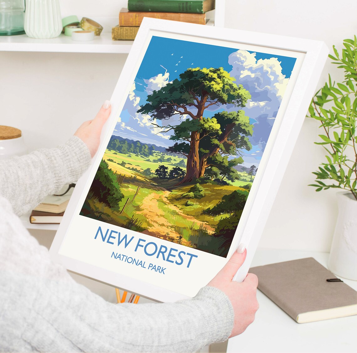 New Forest Travel Poster, England Landscape Art Print - Image 5