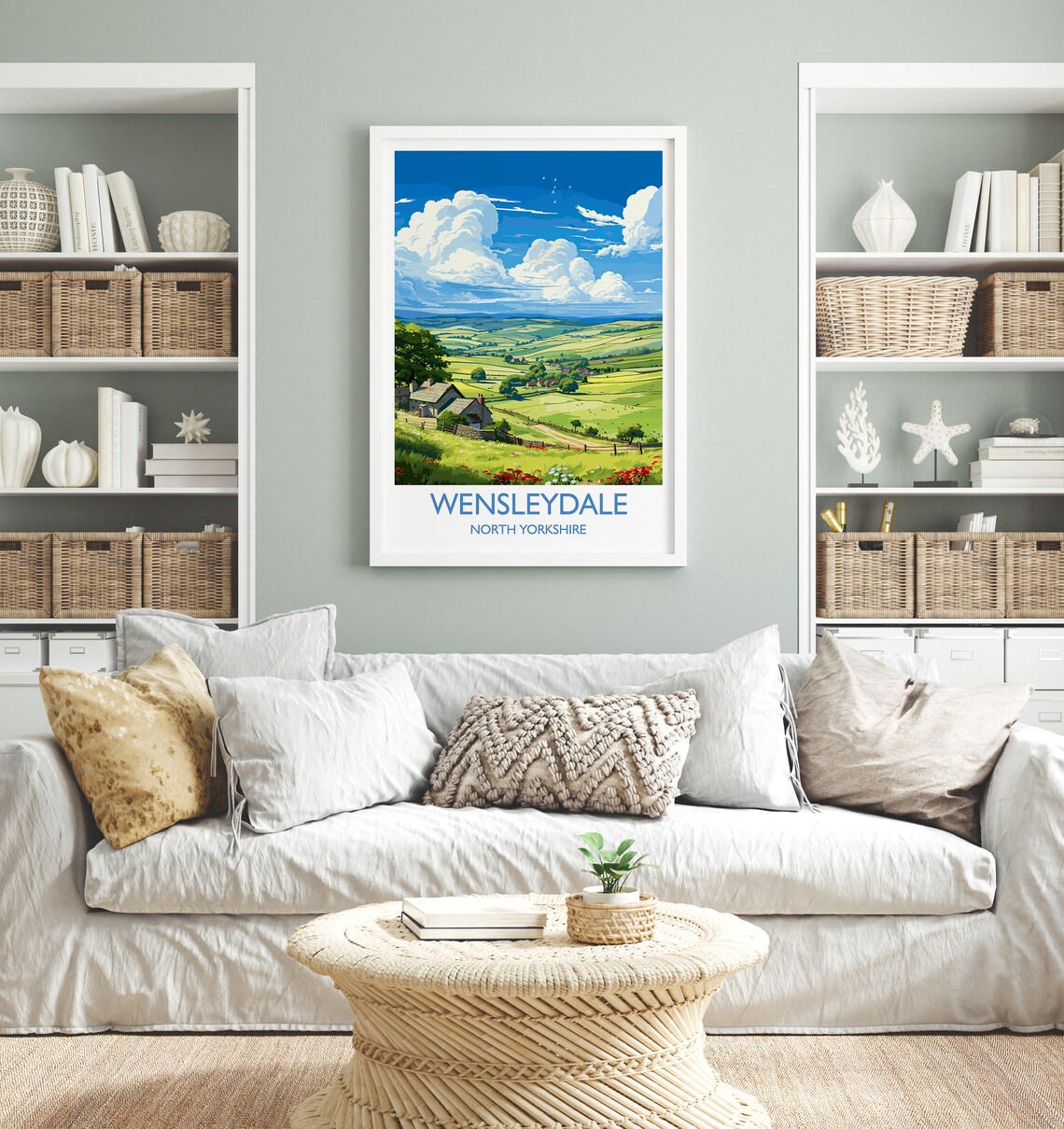 Wensleydale North Yorkshire Green Valley Countryside Travel Poster - Image 2