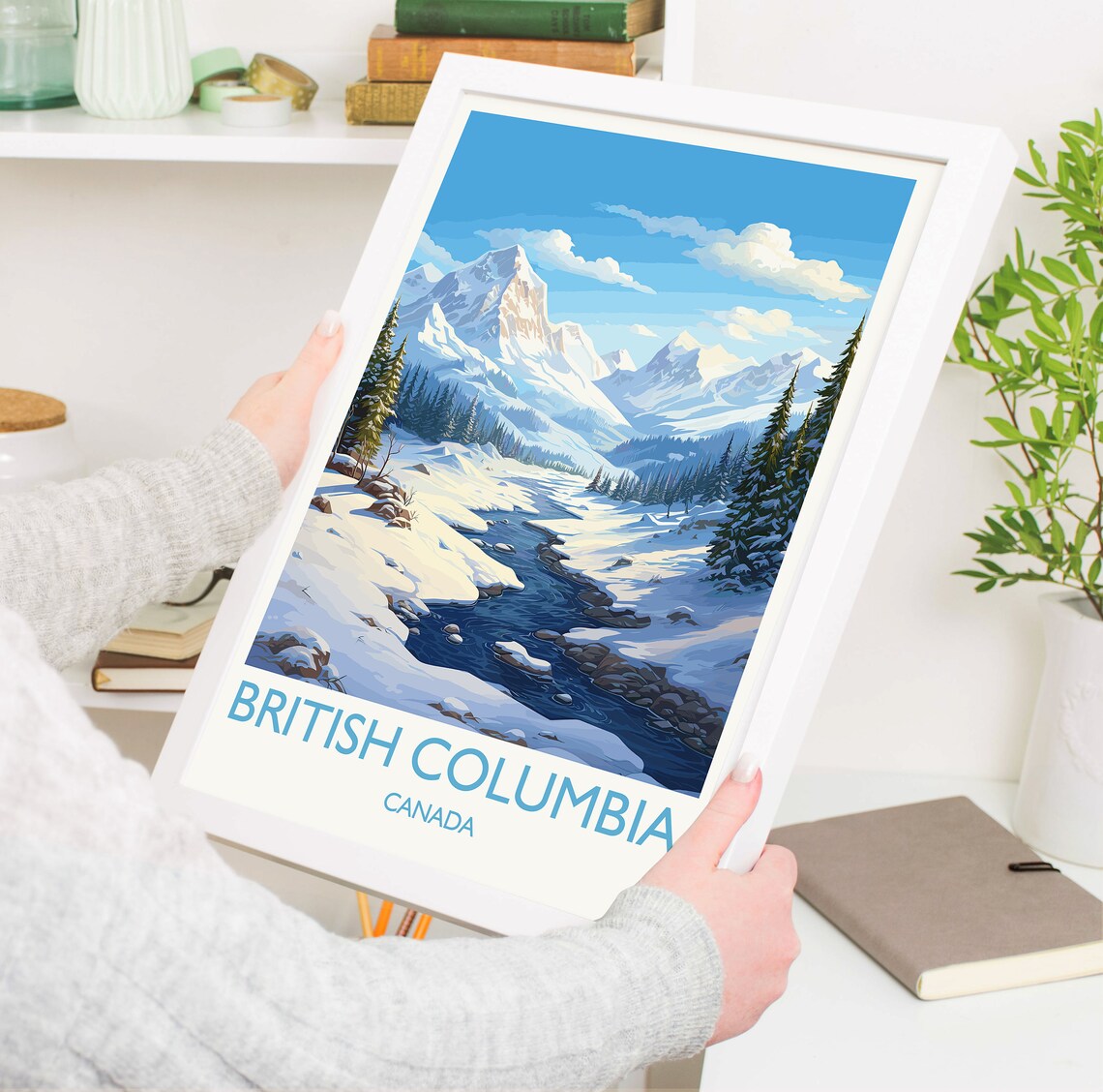 British Columbia Wall Art Travel Poster Travel Print Of British Columbia British Columbia Art Lovers Gift Canada Winter Art Travel Gift - Image 5