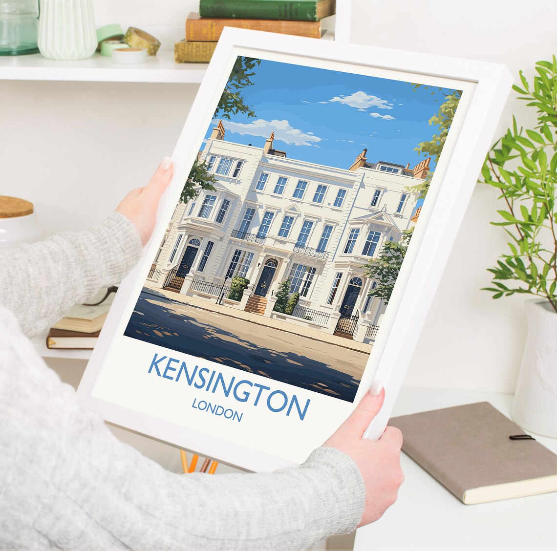 Kensington London Elegant White Victorian Townhouse Street Poster - Image 5