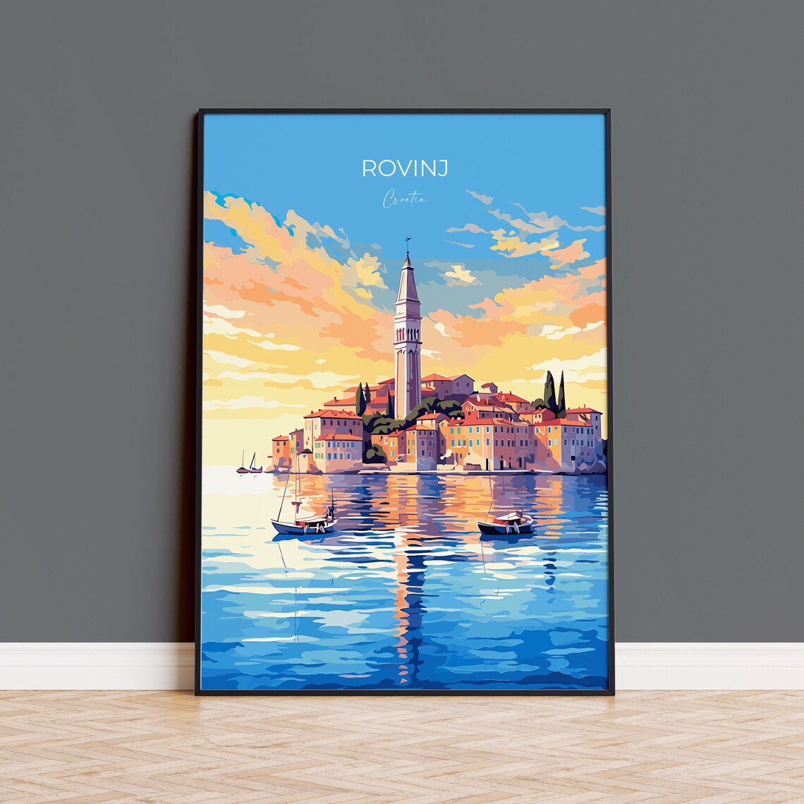 Rovinj Travel Poster, Croatia Travel Art Print