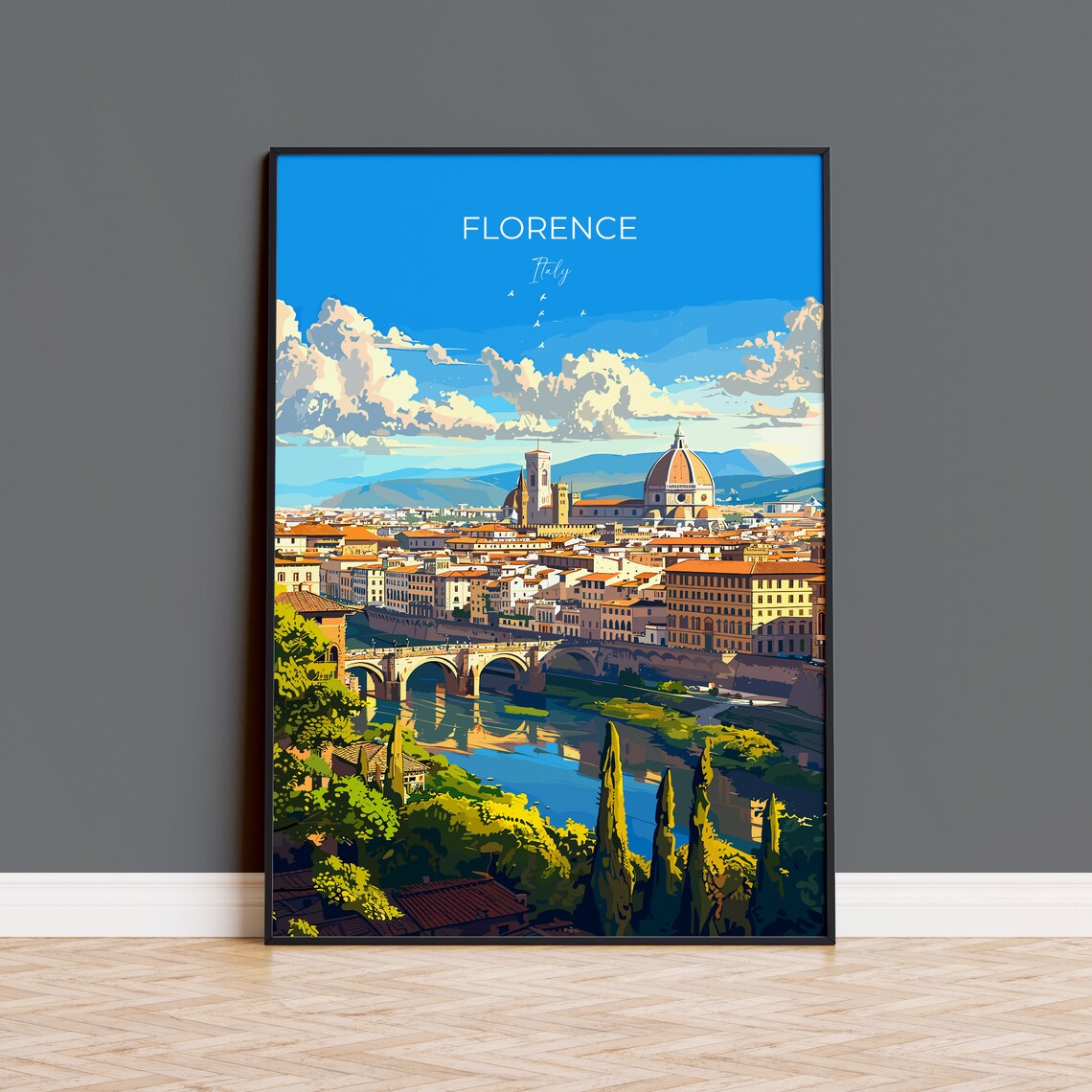 Florence Travel Poster, Italy Travel Art Print