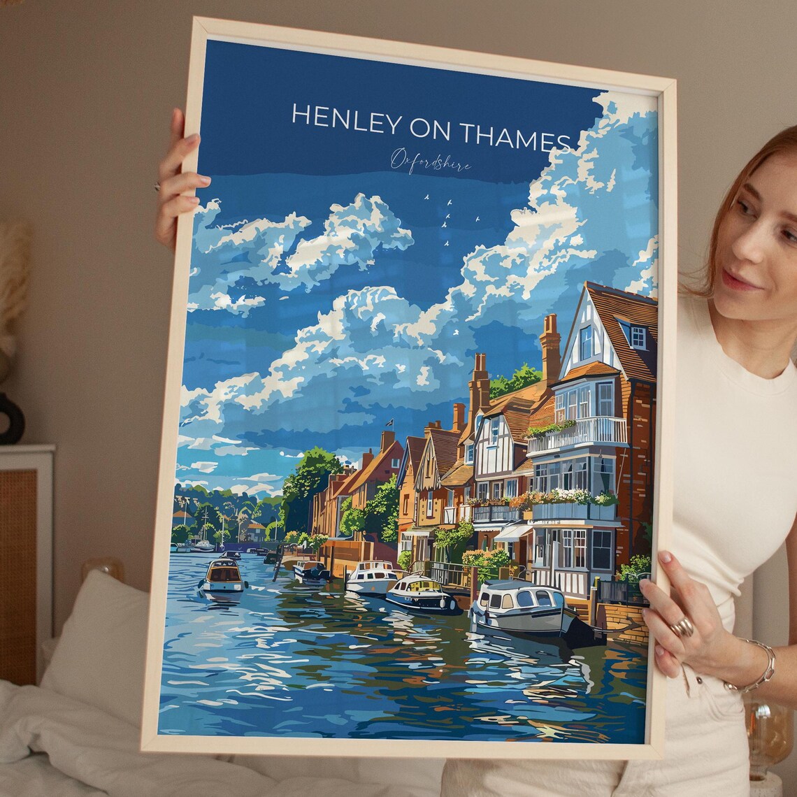 Henley On Thames Travel Poster, Oxfordshire Countryside - Image 4