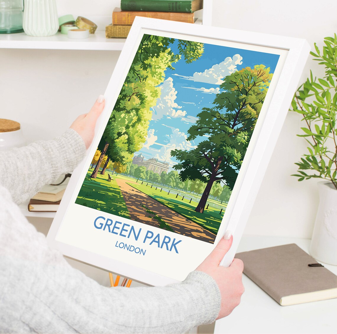 Green Park London Travel Poster, UK Art Print - Image 5