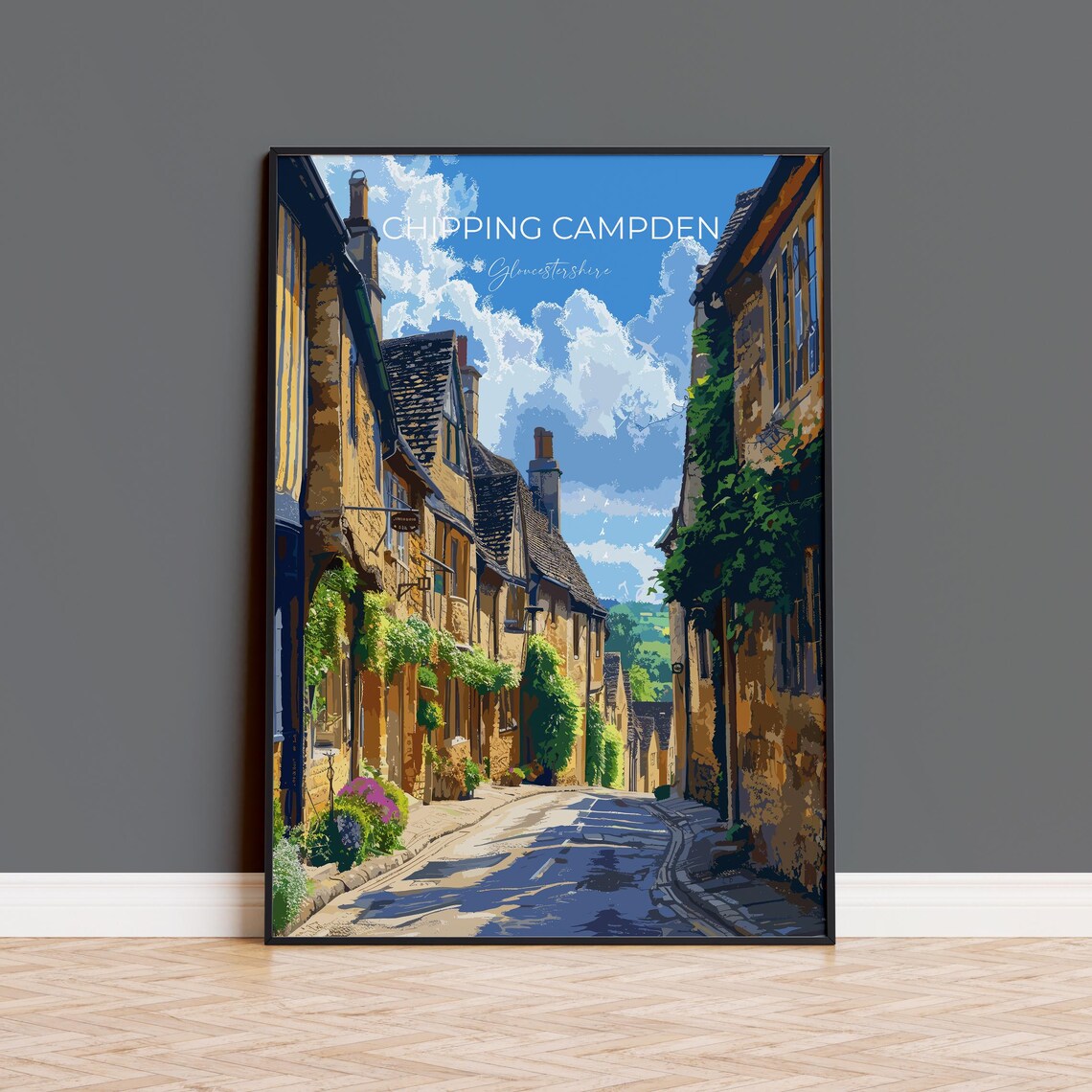 Chipping Campden Gloucestershire Cotswolds Street Day View Poster