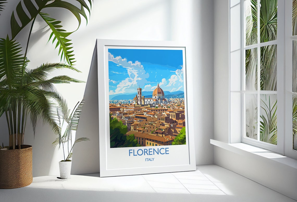 Florence Italy Duomo Cathedral Cityscape Skyline Travel Poster - Image 3
