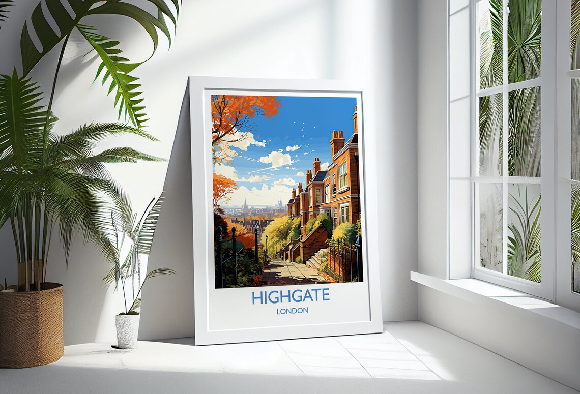 Highgate London Travel Poster, Vintage Travel Print - Image 3
