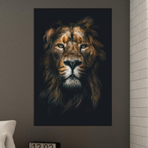 Majestic Lion Portrait, Jungle King Art Print
