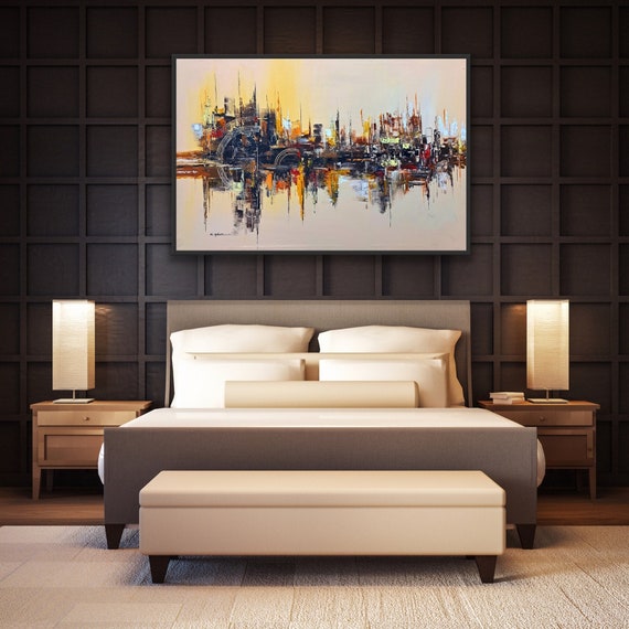 Beige Oil Painting Abstract Painting Modern Abstract Art Large Painting On Unique Artwork Style