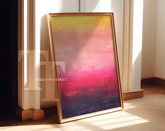 Pink Purple Yellow Minimalist Gradient Painting Wall Art