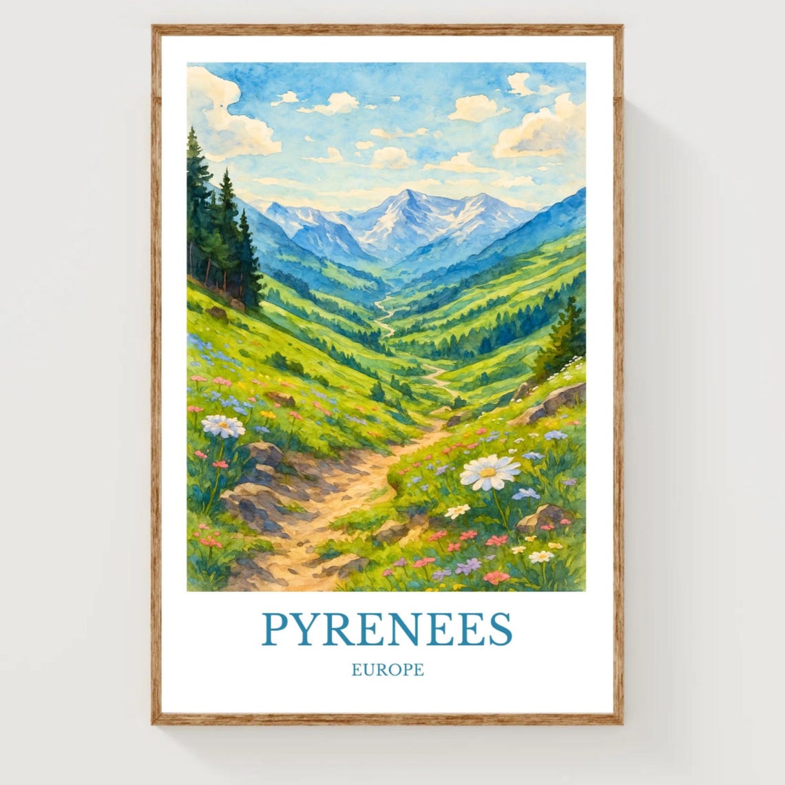 Pyrenees Travel Poster
