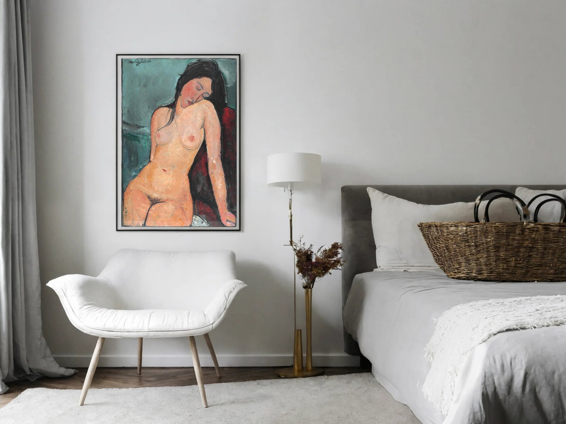 Amedeo Modigliani Female Nude Vintage Woman Nude Portrait Modernist Woman Nude Print Bedroom Wall Art - Image 6