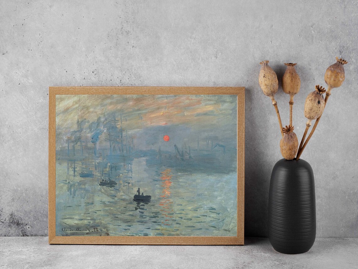 Claude Monet Landscape Poster Impression Sunrise By Claude Monet Sea Print Monet Wall Art Instant - Image 3