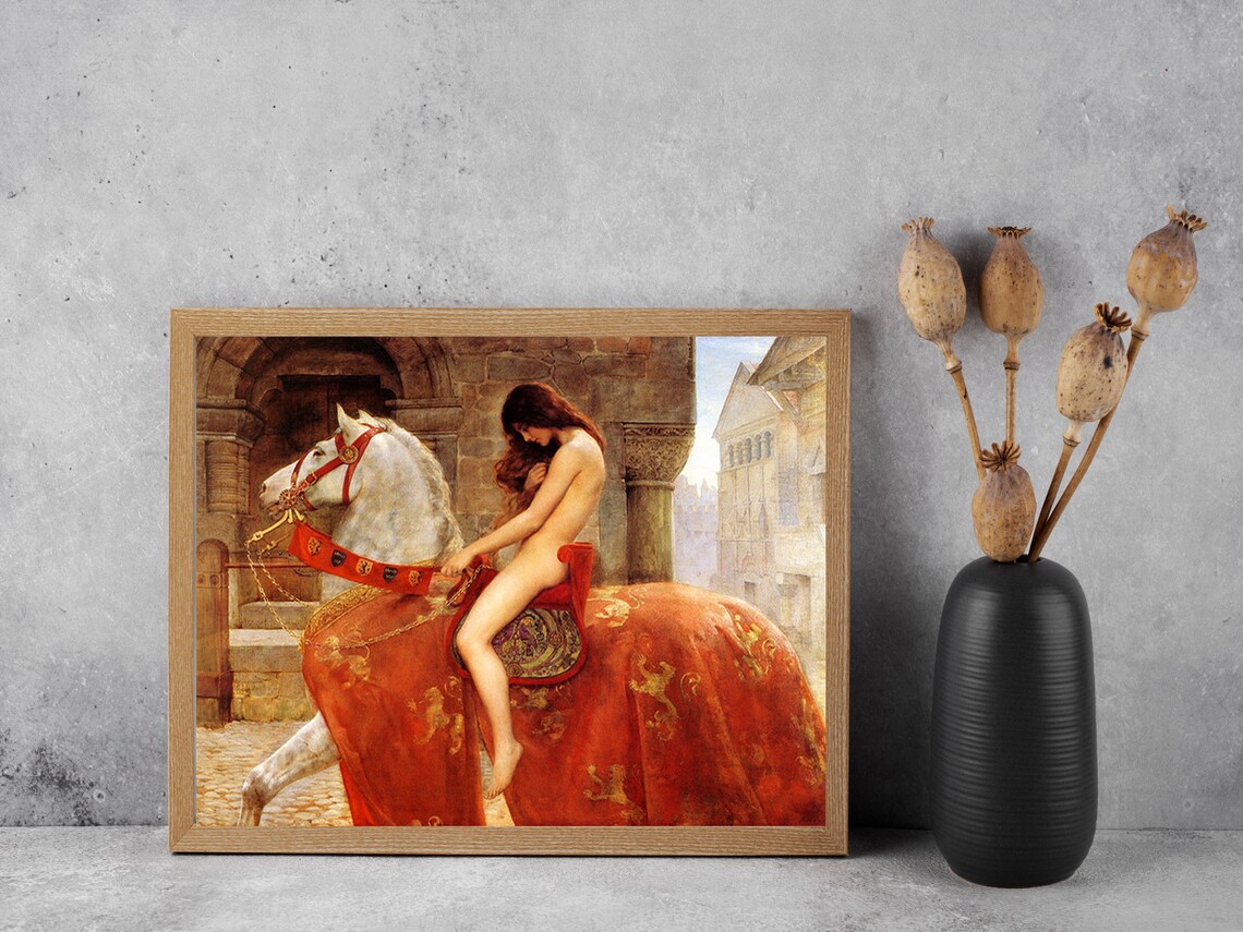 Lady Godiva by John Collier, Vintage Portrait Art Print - Image 3