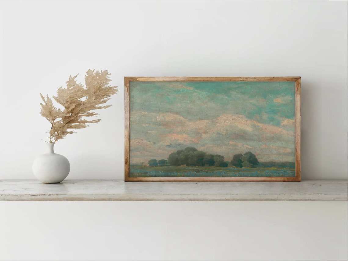 Cloudy Sky Study Vintage Impressionist Countryside Art Poster - Image 8