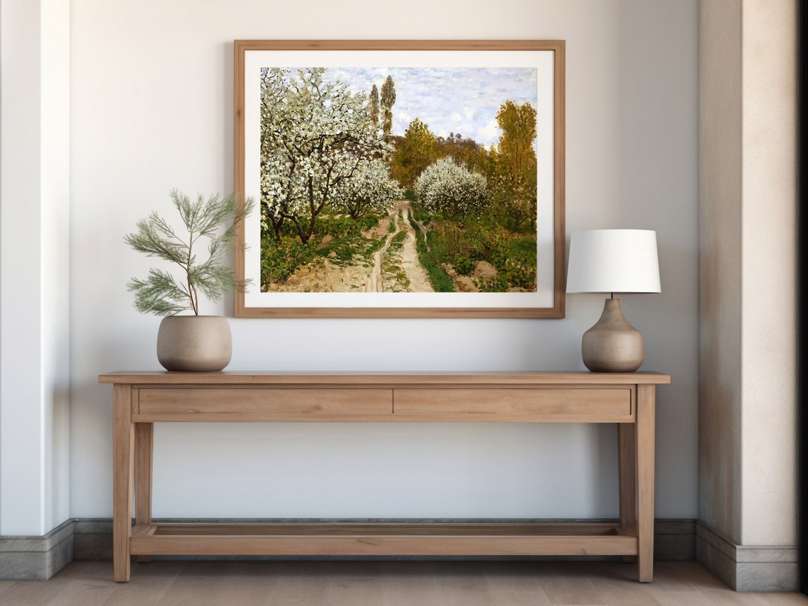 Monet Spring Blossom Orchard White Flowering Trees Garden Poster - Image 7