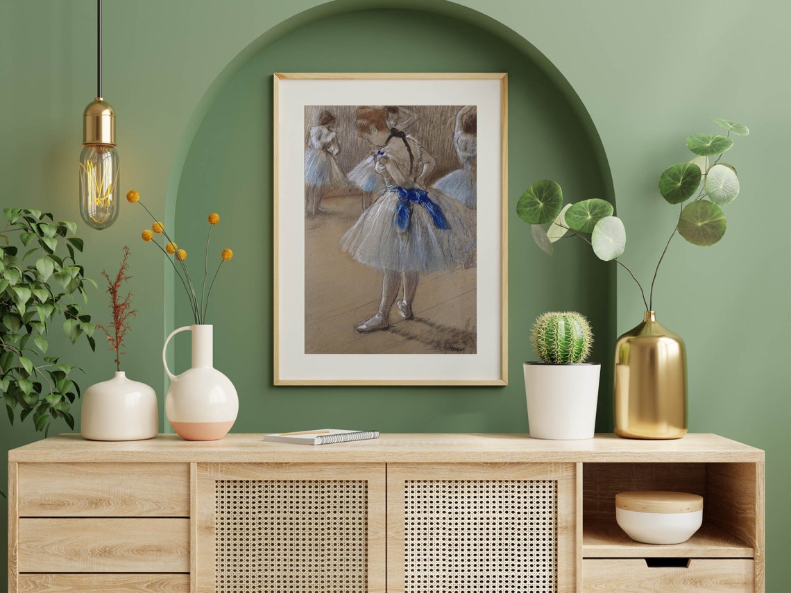 Edgar Degas Ballerina Blue Ribbon Dancer Pastel Rehearsal Poster - Image 5