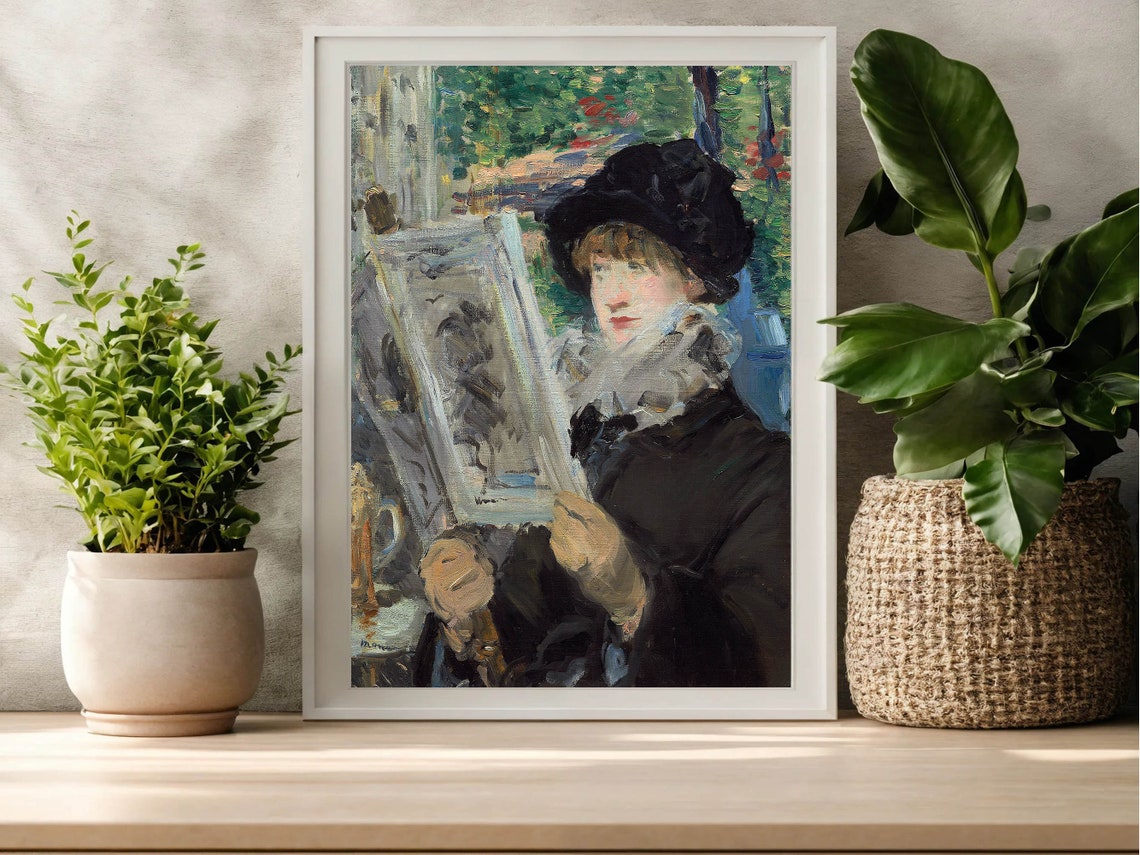 Edouard Manet Woman Reading Newspaper French Classic Portrait Print - Image 3