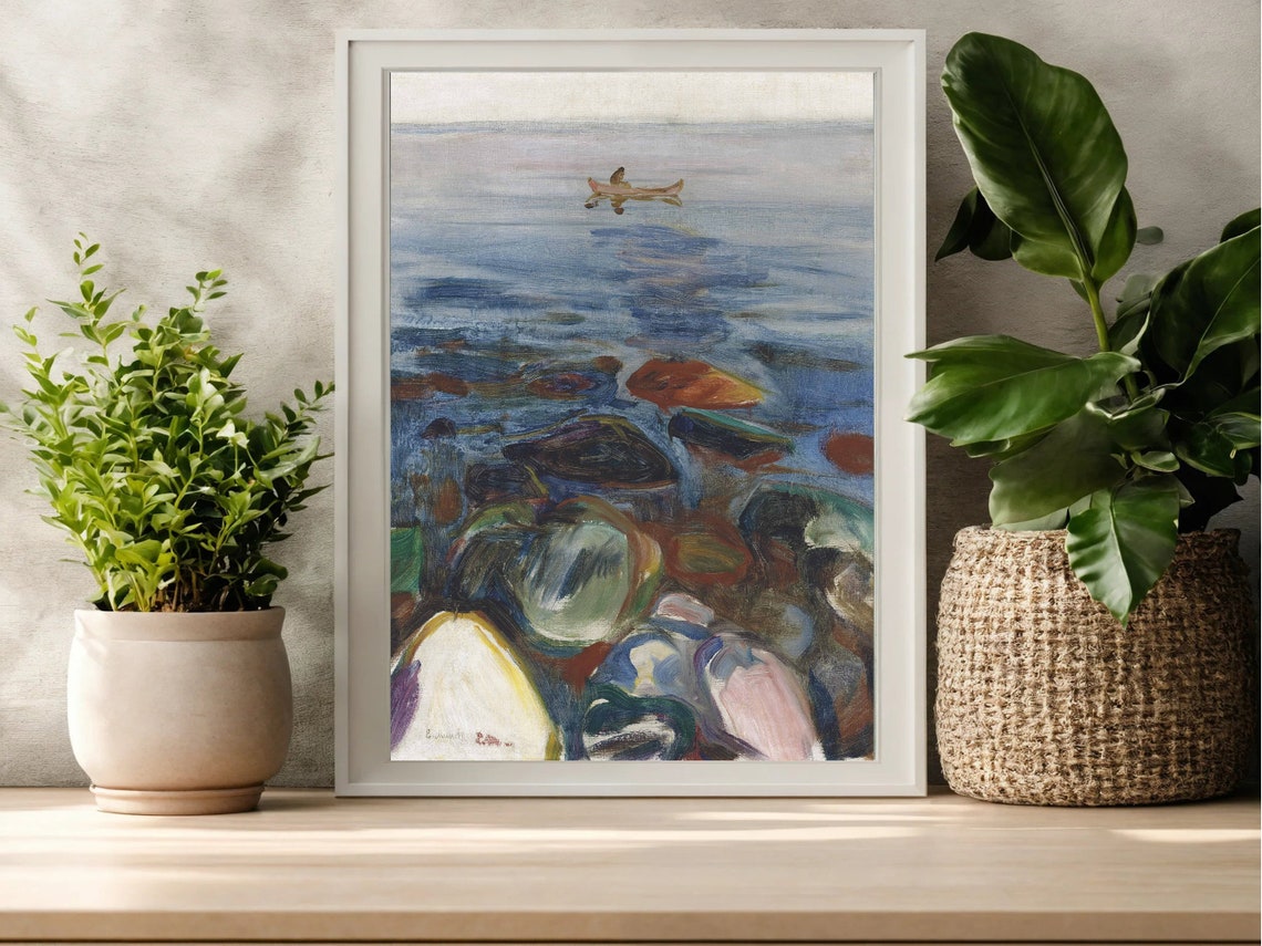 Edvard Munch Rowing Boat on the Sea Expressionist Water Poster - Image 3