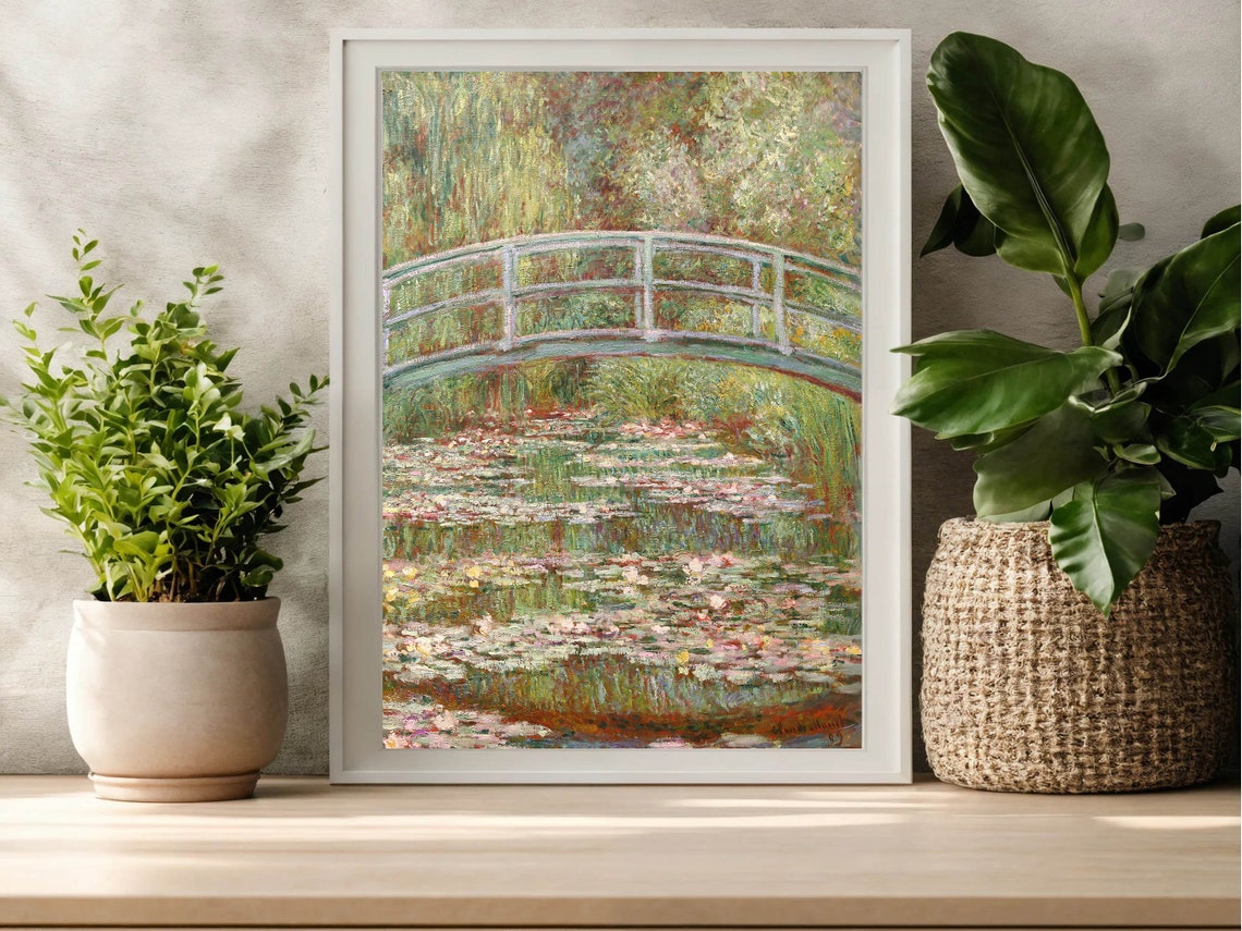 Claude Monet Bridge over a Pond of Water Lilies Garden Poster - Image 3
