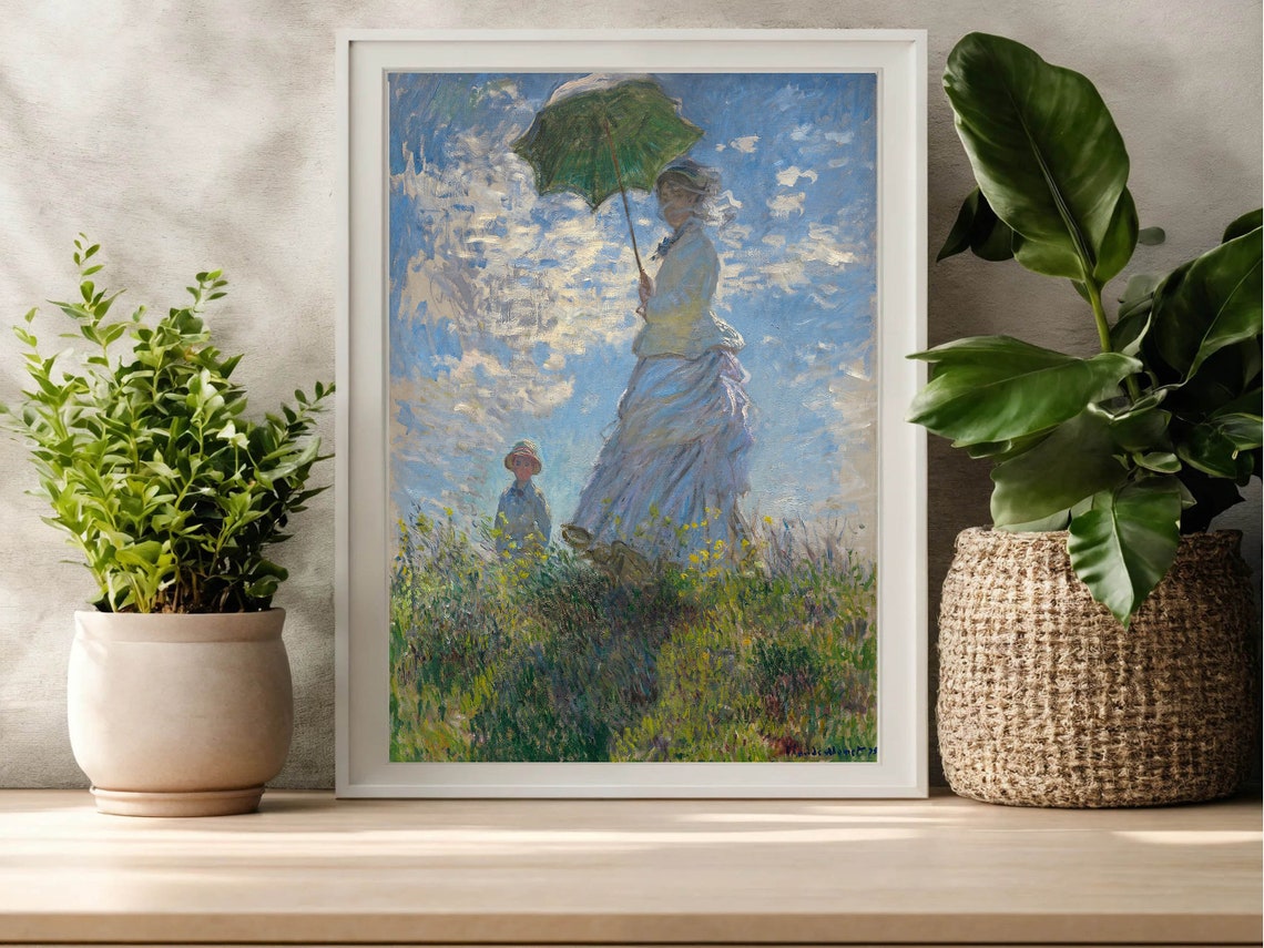 Claude Monet Woman with a Parasol Impressionist Meadow Poster - Image 8