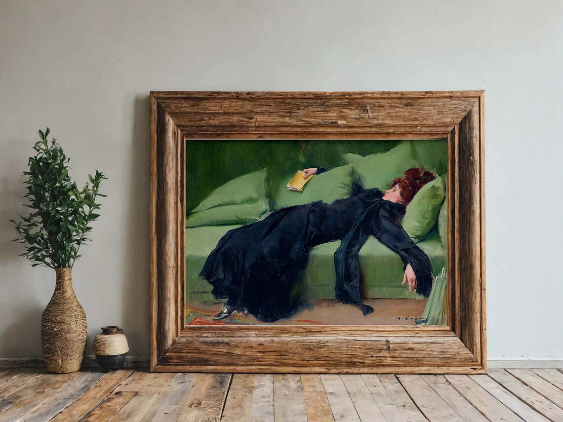 Victorian Woman Portrait Painting, Moody Decor