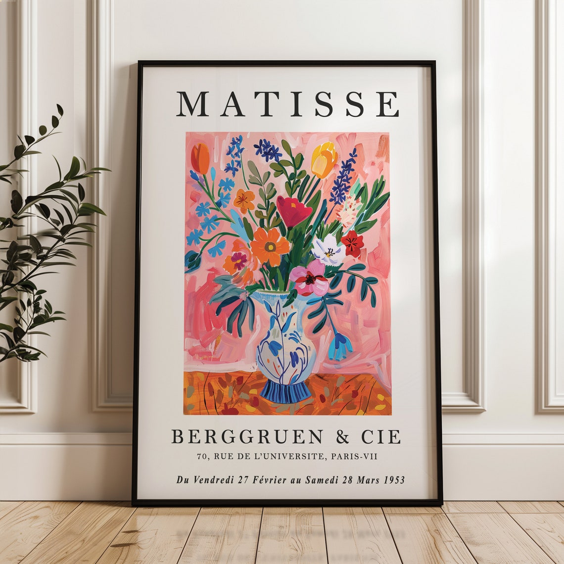 Henri Matisse Berggruen 1953 Flower Vase Paris Exhibition Poster