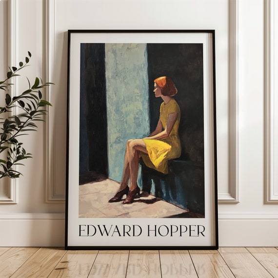 Edward Hopper Print Poster Mid Century Modern Monet Floral Decor Vintage Art