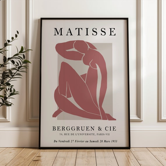 Henri Matisse Art Poster Coral Paper Cutout Exhibition Wall Vintage Fine Print Living Room Decor Mid Century Modern