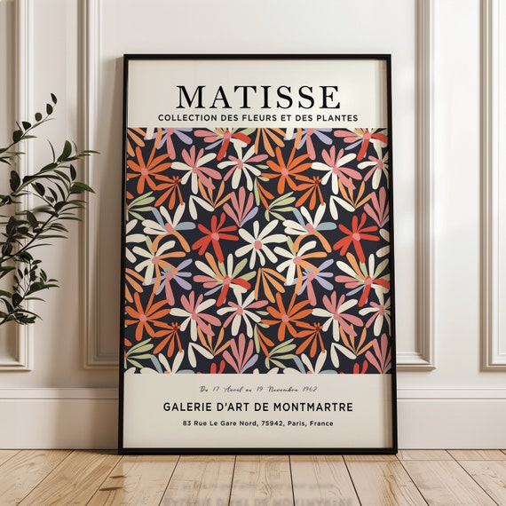 Henri Matisse Floral Print Exhibition Poster Wall Art Colourful Vintage Fine Living Room Decor Watercolour Mid Century Modern