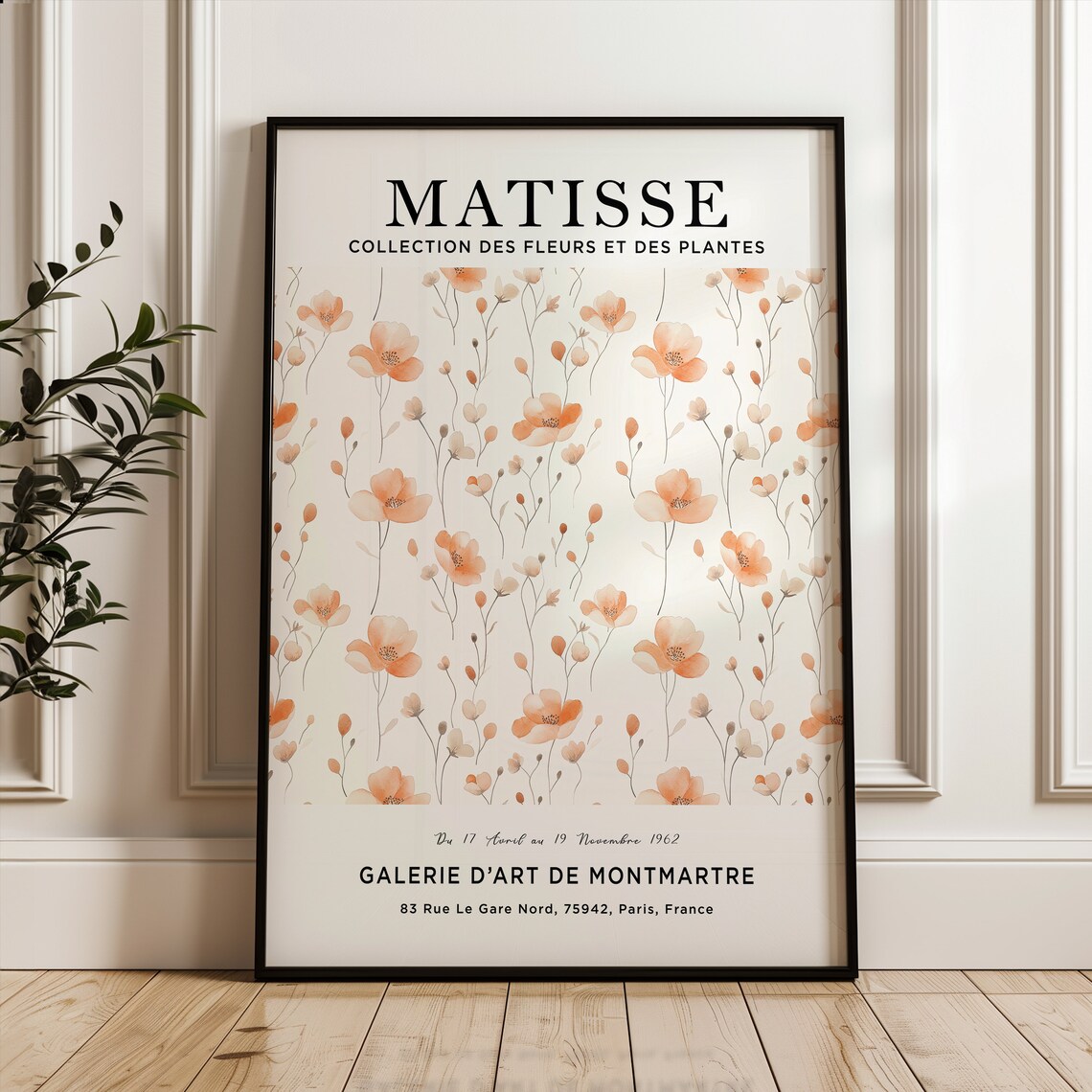 Matisse Blush Poppies 1962 Montmartre Exhibition Gallery Poster