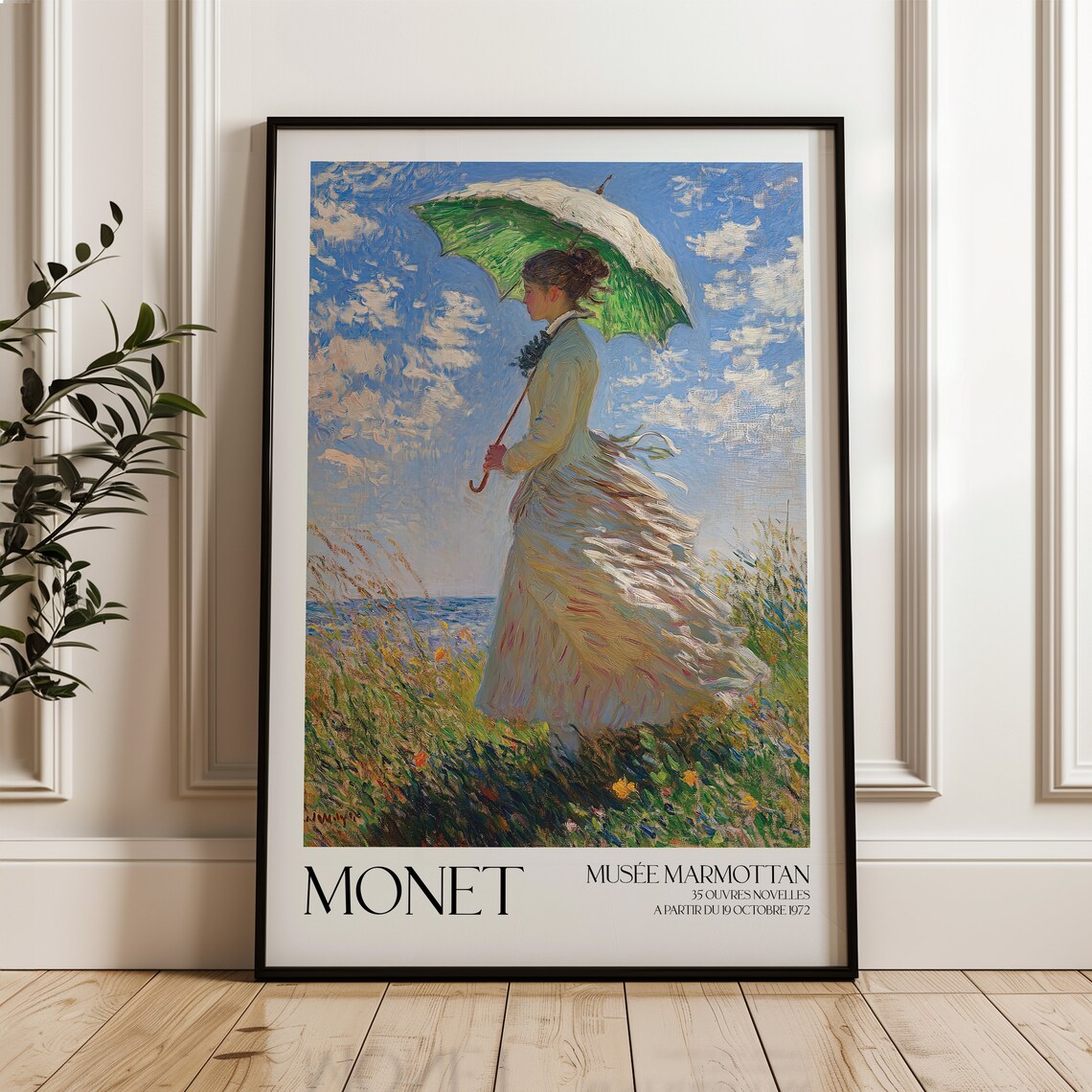 Claude Monet Woman Green Parasol Exhibition Marmottan Museum Poster