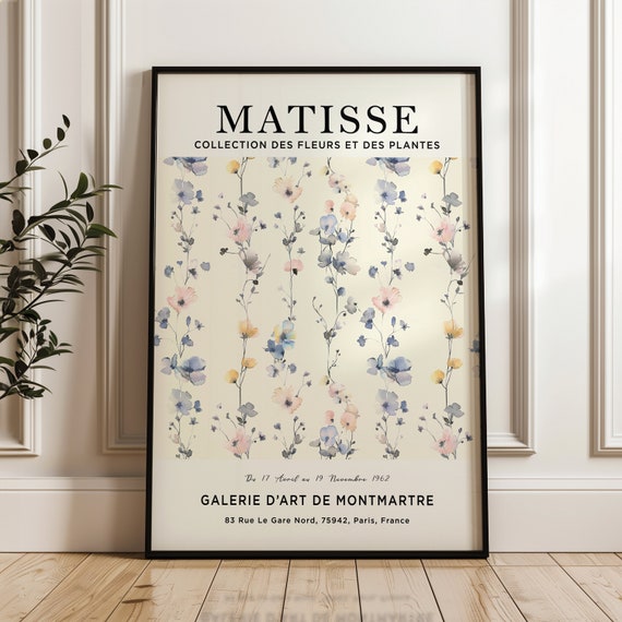 Henri Matisse Floral Print Exhibition Poster Wall Art Colourful Vintage Fine Living Room Decor Watercolour Mid Century Modern