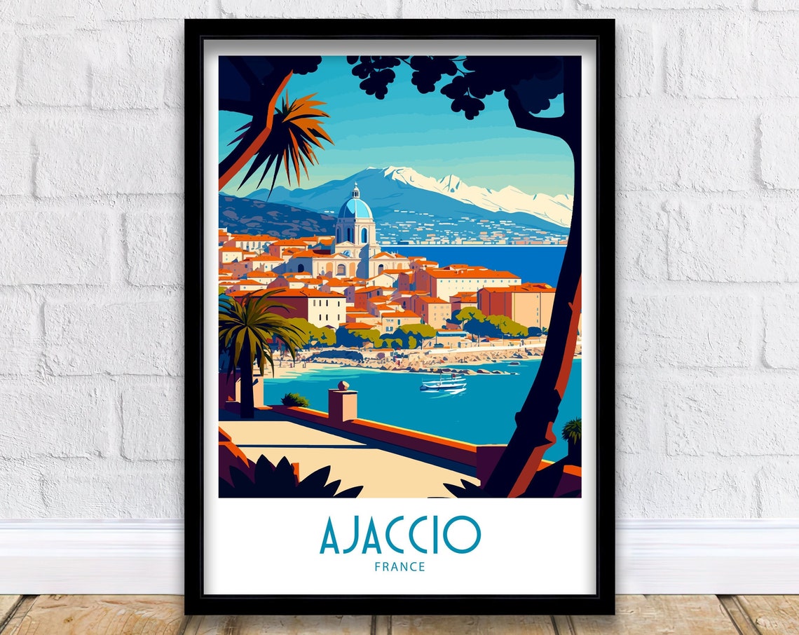 Ajaccio Travel Print Ajaccio France Poster Home Dcor Ajaccio France Art Print Ajaccio French Room Print Ajaccio France Wall Decor Ajaccio