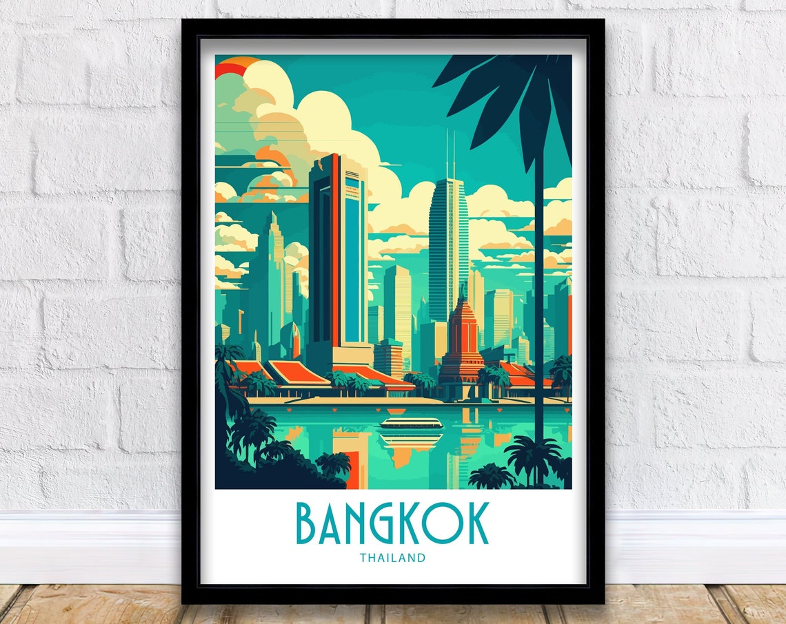 Bangkok City Travel Print Bangkok City Home Dcor Bangkok Thailand Art Print Bangkok Thailand Room Print For Bangkok Gift Art Decor Bangkok