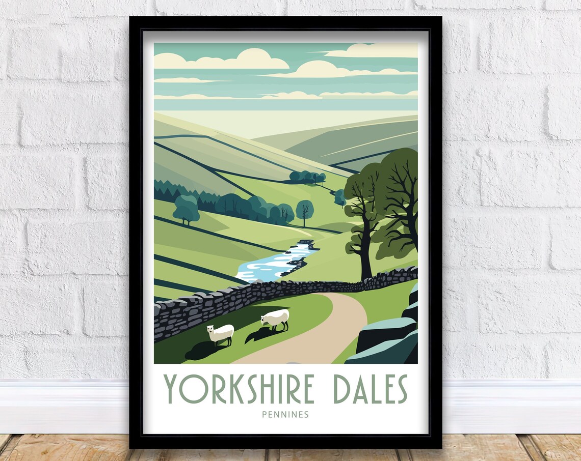 Yorkshire Dales Travel Poster, Yorkshire Scenery